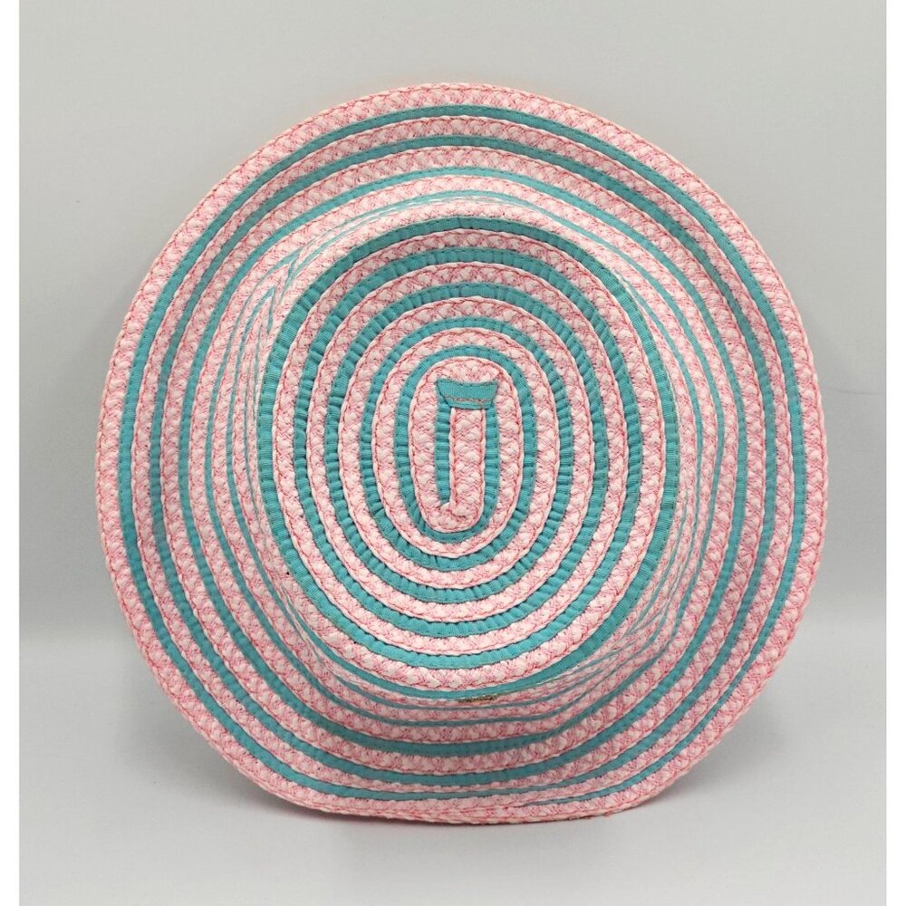 Eric Javits Women's Pink Teal Striped UPF 50+ Packable Squishee Bucket Hat 2701 - Picture 13 of 16